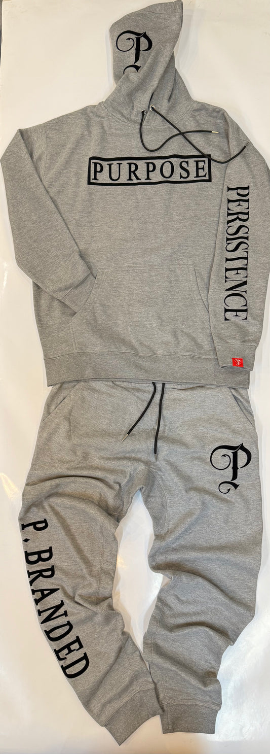 P BRANDED "Purpose" Full Outfit Design '25 - Grey / Black Print