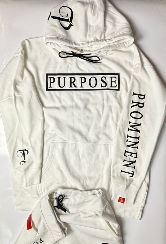 P BRANDED "Purpose" Full Outfit Design '25 - White / Black Print