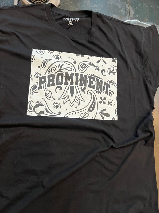 P BRANDED "Prominent Paisley" Tee - Black