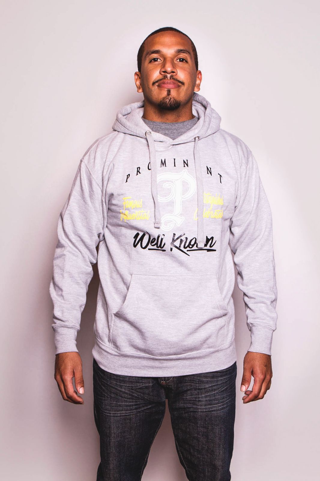 Branded grey hoodie on sale