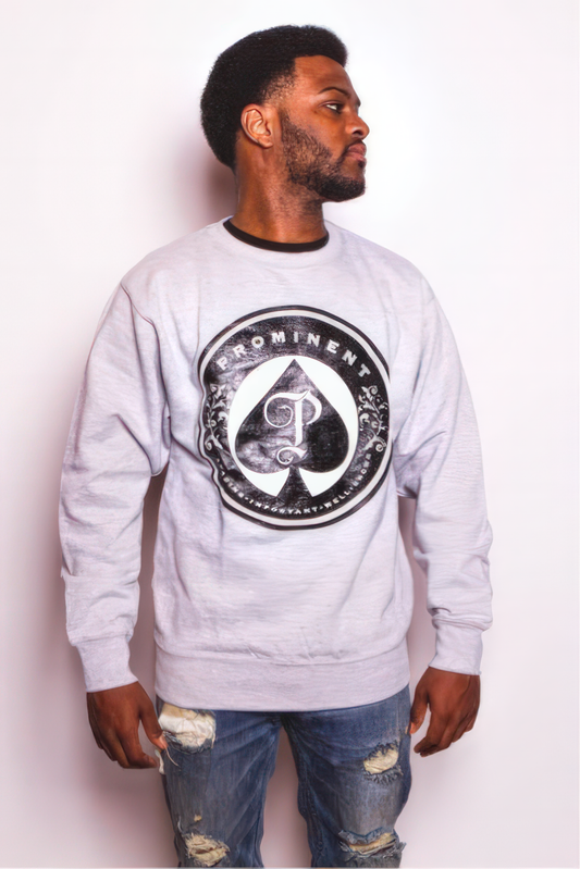 P Branded "P OF SPADES" Sweatshirt - Grey