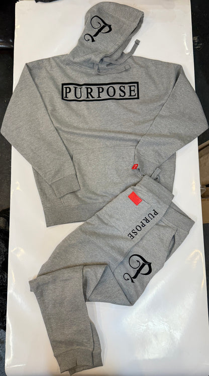 P BRANDED "Purpose" Full Outfit Design '25 - Grey / Black Print