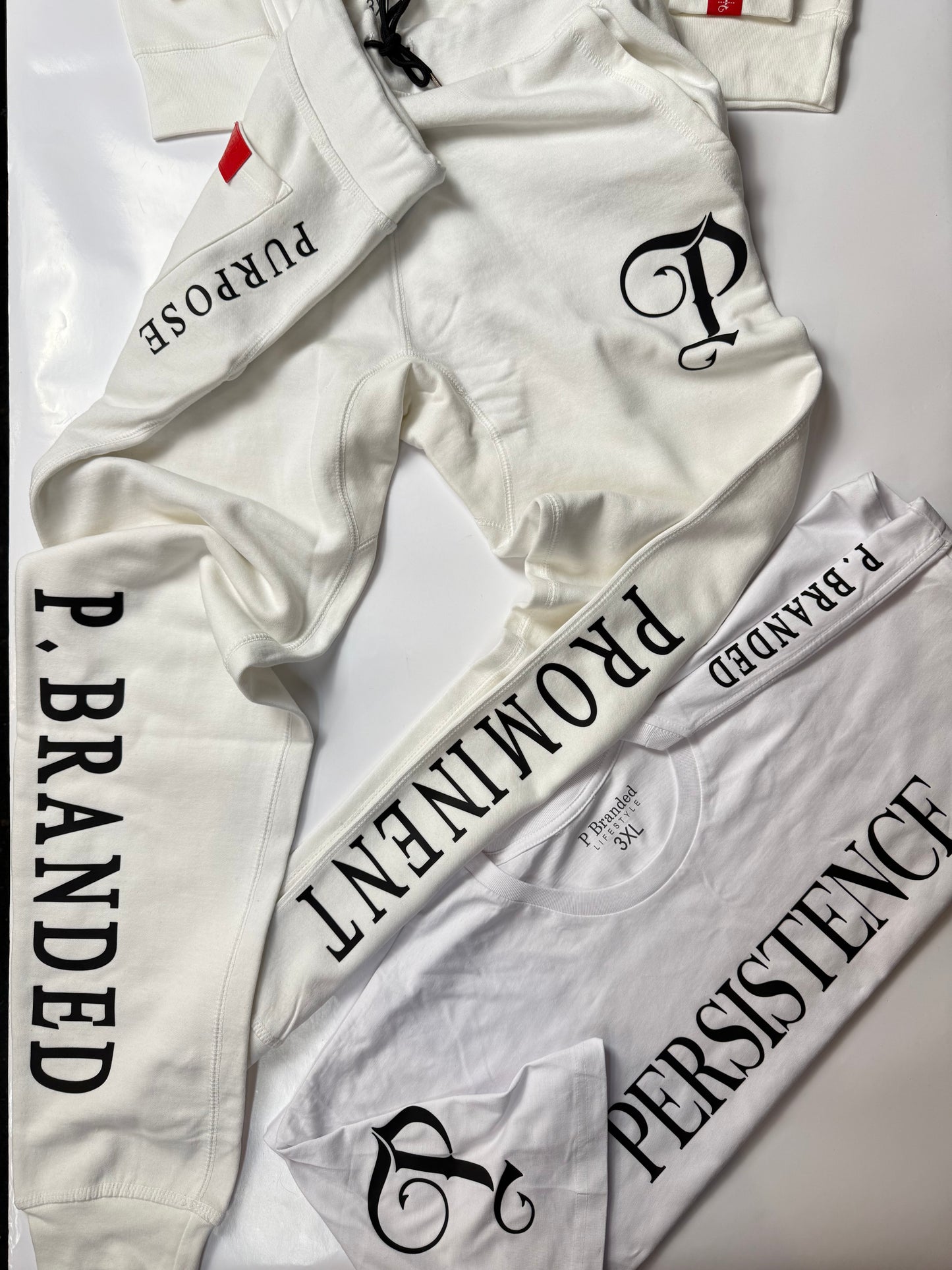 P BRANDED "Purpose" Full Outfit Design '25 - White / Black Print