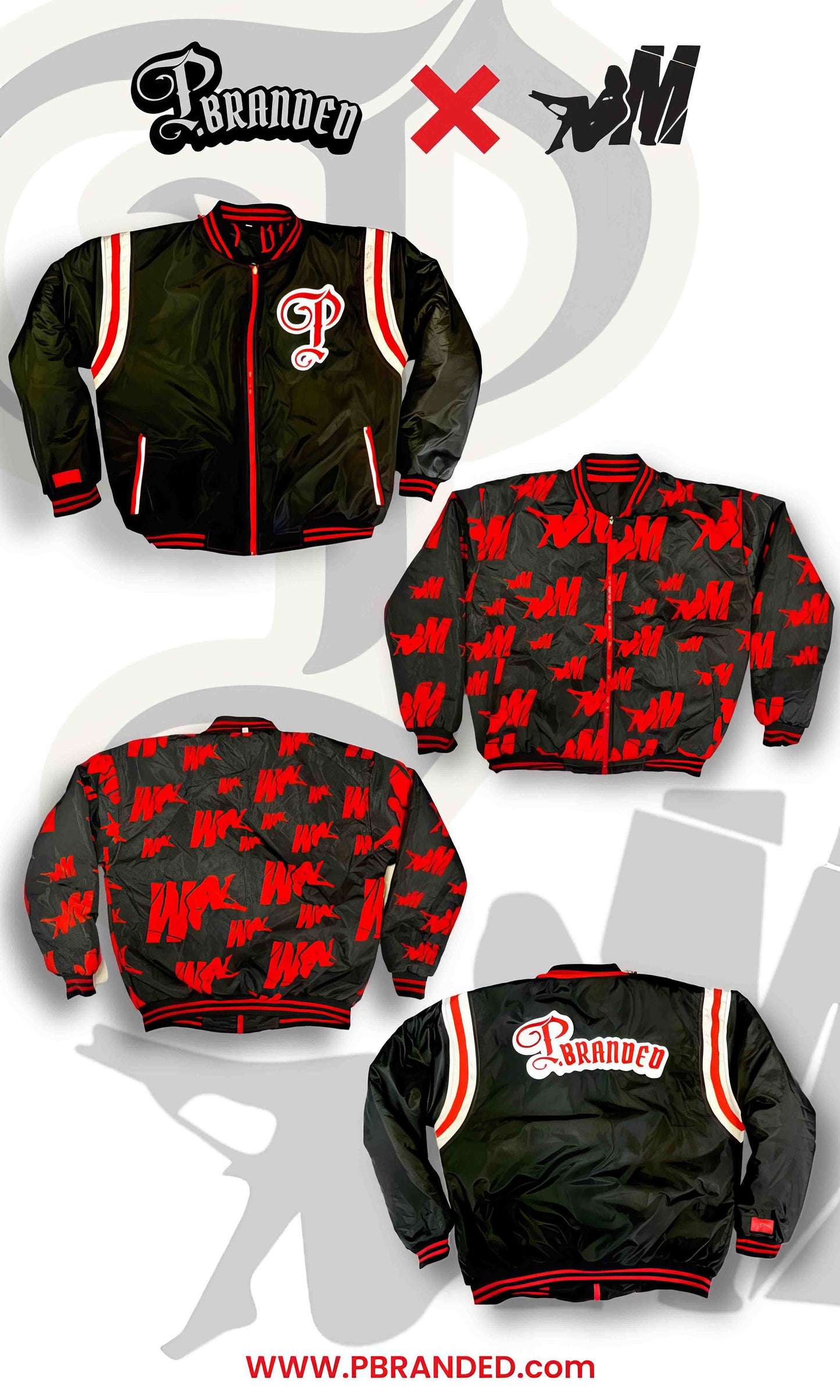 P Branded x Mozzy Exclusive Reversible Varsity Jacket