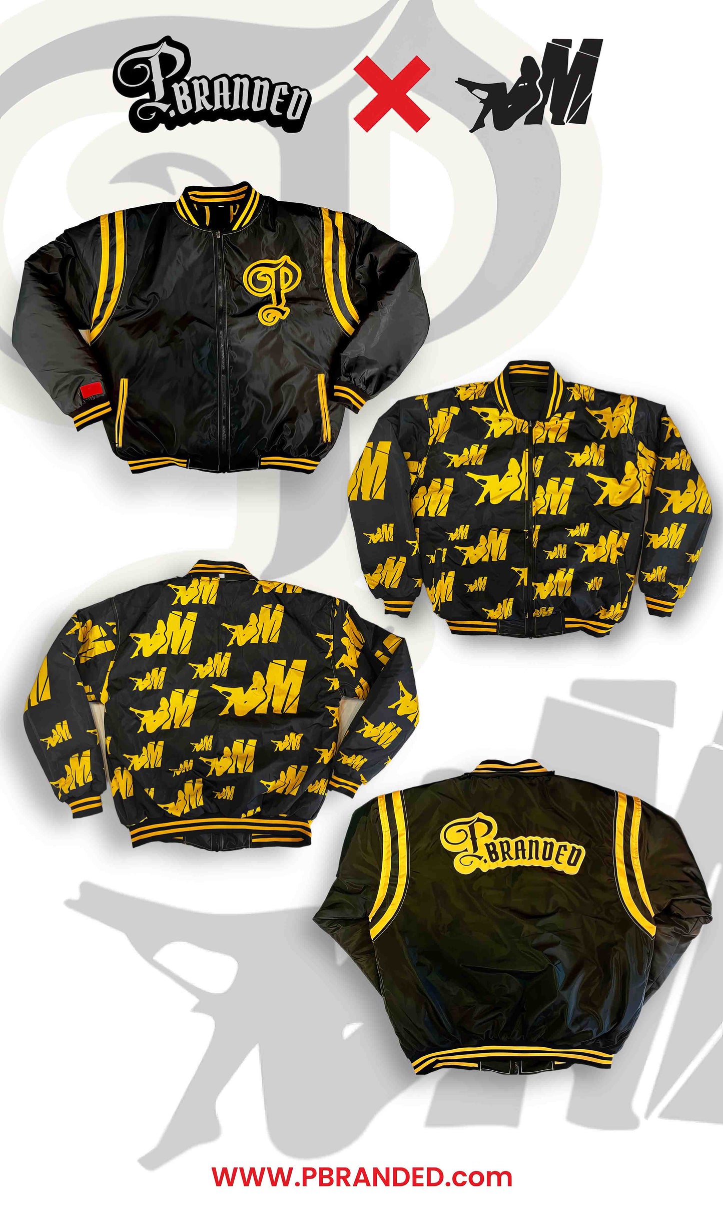 P Branded x Mozzy Exclusive Reversible Varsity Jacket