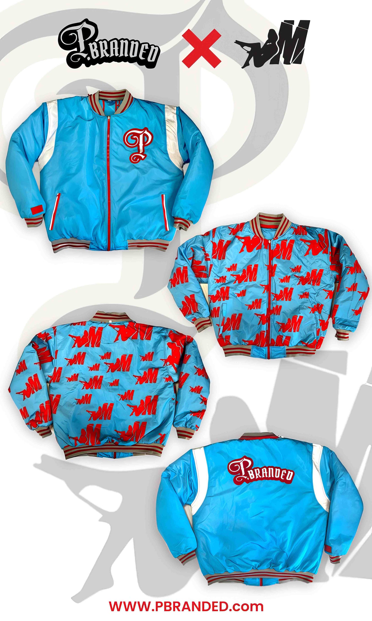 P Branded x Mozzy Exclusive Reversible Varsity Jacket